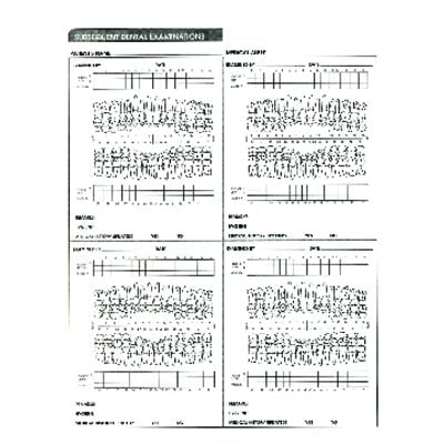 Dental Subsequent Exam Form, 80 lb Offset Stock, 8-1/2" W x 11" H, 100/Pkg