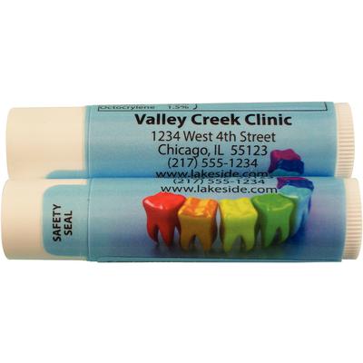 Personalized White Tube Lip Balm, Assortment Pack - Individual Flavors, Choice of 15 Flavors, Multicolor Logo