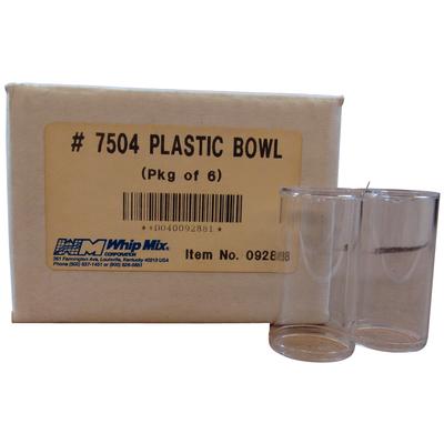 Whip Mix Vac-U-Mixer Plastic Bowl, 1" I.D. x 1-7/8" Deep, 6/Pkg, 7504
