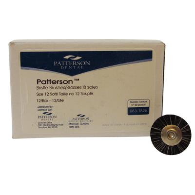 Patterson® Bristle Brushes, Size 12, 3/4" (19 mm), Soft, HP Shank, 12/Box