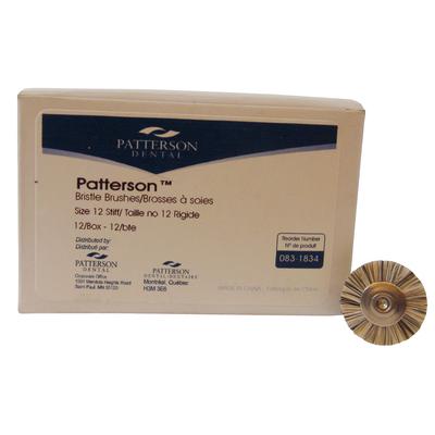 Patterson® Bristle Brushes, Size 12, 3/4" (19 mm), Stiff, HP Shank, 12/Box
