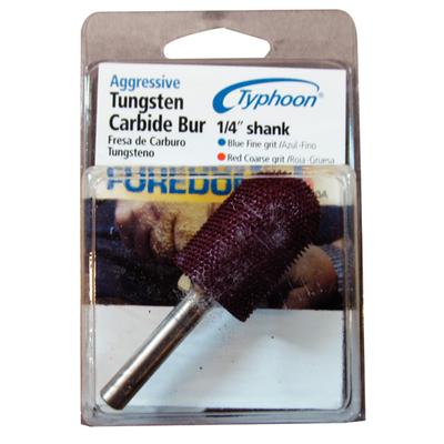 Typhoon® Tungsten Carbide Bur, Ball Nose, 13/16" Head Diameter, 1-1/4" Head Length, 6.4 mm (1/4") Shank, Coarse Grit (Red)