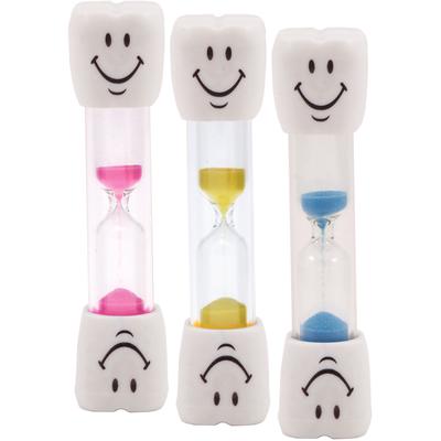 Happy Tooth 2-Minute Brushing Timers, 3/4" x 4", White with Assorted Colors of Sand, 40/Pkg