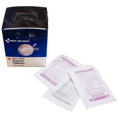 First Aid Only SmartCompliance Pain Relief Cabinet Refill, Aspirin Tablets, 2 Tablets/Pack, 10 Packs/Pkg