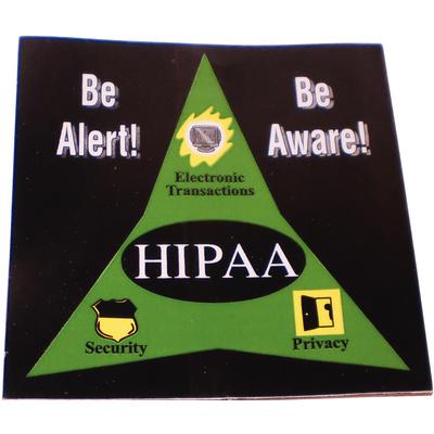 HIPAA Alert Labels, 4 x 4 Inches, Adhesive Backed, 50/Pkg