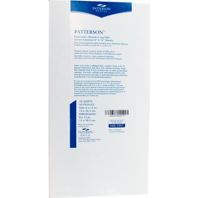 Patterson® Panoramic X-ray Film, Green, 6" x 12", 50/Pkg