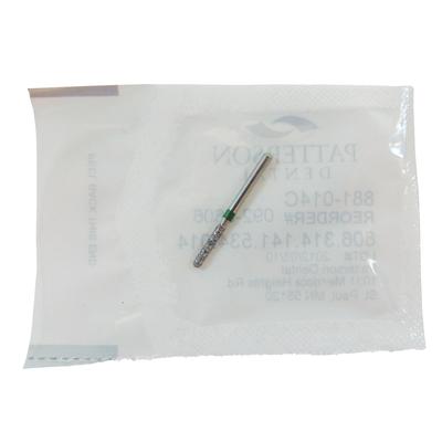 Patterson® Disposable Diamond Bur, FG, Coarse, Green, Cylinder Round End, 1.4 mm Diameter, 8.0 mm Length, 25/Pkg, #881-014C