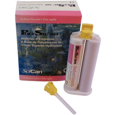 SELECT Polysil SH Vinyl Polysiloxane Impression Material Cartridge Refill, Medium Body, Fast Set, 2 x 50 mL Cartridges with Mixing Tips, 2/Box