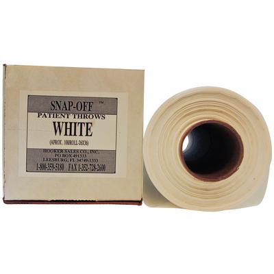 Hooker Patient Aprons, Plastic, White, 26" x 36", 100/Roll