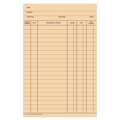 Fold-A-Log Ledger Cards, 5-1/2" x 8-1/2", 26 lb White Carbonless, 100/Pkg