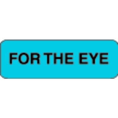Medication Instruction Label, 1-1/2" W x 1/2" H, For The Eye, Fluorescent Blue, 500/Roll