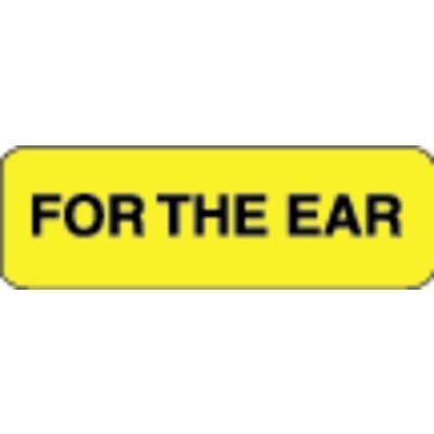 Medication Instruction Label, For The Ear, 1-1/2" W x 1/2" H, Fluorescent Yellow, 500/Roll