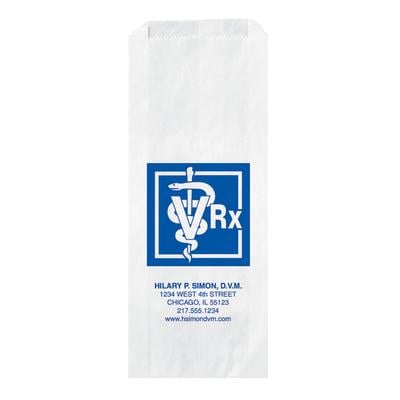 Personalized Prescription Bag, 5" W x 12" H x 1-1/2" D, White, 500/Pkg