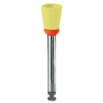 Meisinger Diamond Flexible Polisher for Porcelain and Ceramics, Cup Shape, Yellow/Orange, Extra Fine, Right Angle Latch, 2/Pkg, ISO 9744C