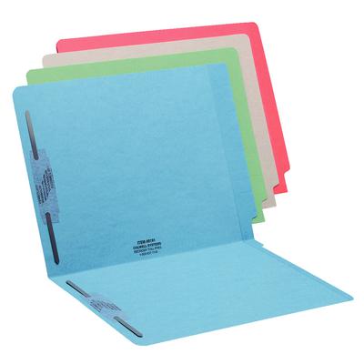 11-pt Color-Coded End-Tab Folder, Positions 1 and 3, Full Tab, 9-1/2" x 12-1/4", Red, 50/Box