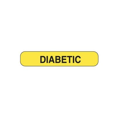 Patterson Chart Labels - DDS/MD Diabetic, Fluorescent Yellow, 2" W x 3/8" H, 500/Roll