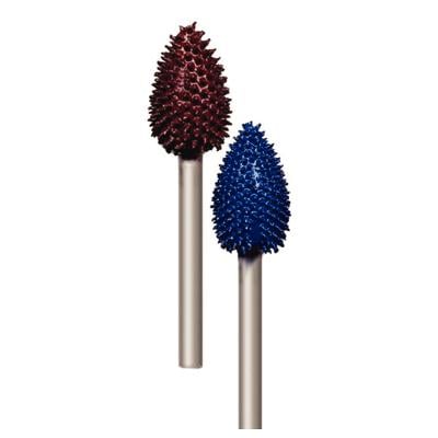 Typhoon® Tungsten Carbide Bur, Flame Shape, Fine Grit (Blue), 7/16" Head Diameter, 5/8" Head Length, 3.18 mm (1/8") Shank, 1/Pkg