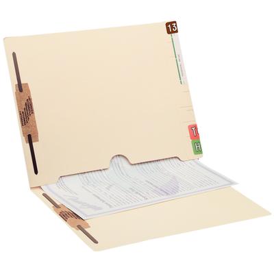 Double Ply 11-pt End-Tab Folder with Full Pocket, 9-1/2" x 12-1/4", Position 1, Manila, 50/Box