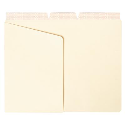 Side-Hinged Flap Adhesive Dividers with Pockets, 8-1/2" W x 11" H, Manila, 100/Box