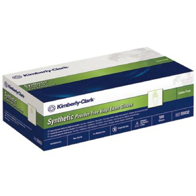 Halyard Safeskin Synthetic Powder-Free Vinyl Exam Gloves, Large, Clear, 100/Box, 55033