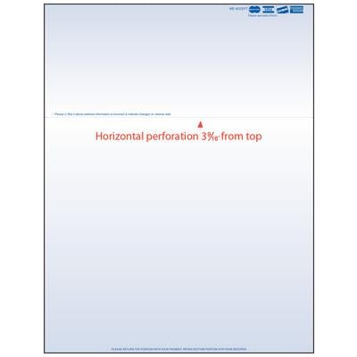 Laser Statement Paper, 8.5" x 11", 24 lb White, Blue with Credit Card Logos (Visa, MasterCard, Discover, American Express), 500/Pkg