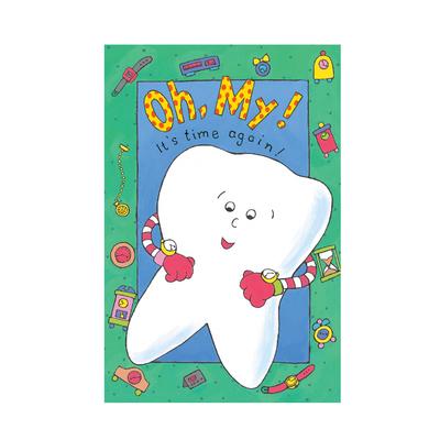 Reminder (DDS) 4-Up Laser Postcards, OH MY! Tooth Clocks, 4-1/4" W x 5-1/2" H, 100/Pkg