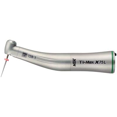 NSK Ti-Max X Series Endodontic Attachment X75L, Contra Angle, Low Speed, Push Button Autochuck, Single Spray, Optic