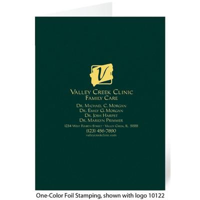 Presentation Folder, Gloss/Linen, 1-Color Foil Stamping, 9" W x 12" H, 50/Pkg
