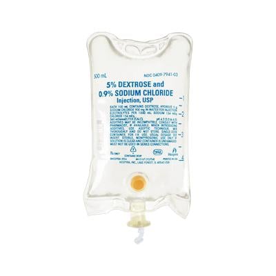 5% Dextrose and 0.9% Sodium Chloride Injection, USP - 500 ml, 24/Case, NDC 00409-7941-03