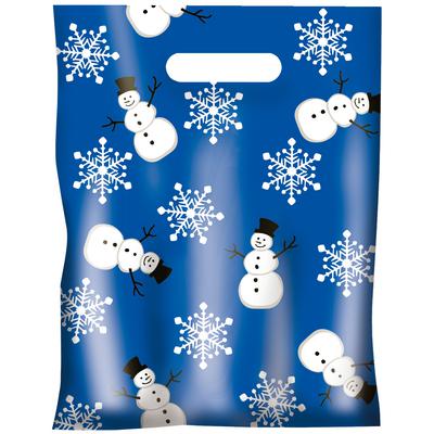 Scatter Print Holiday Supply Bags, 7-1/2" W x 10" H, 100/Pkg - Snowmen/Snowflakes