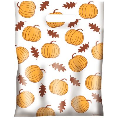 Scatter Print Autumn Supply Bags, 7-1/2" W x 10" H, 100/Pkg - Pumpkins/Leaves