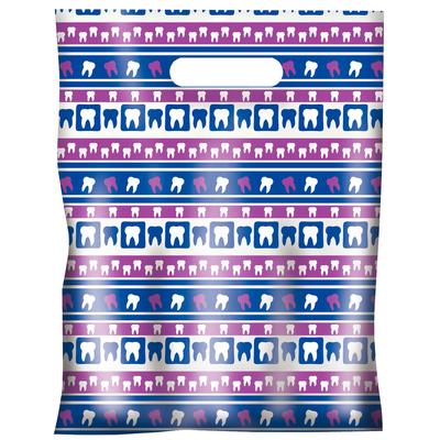 Dental Scatter Bags, Purple Teeth Design, 7-1/2" W x 10" H, 100/Pkg
