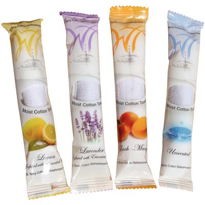 Cotton Aromatherapy Towels, Lavender Scented, 9" W x 9" H, White, 50/Pkg
