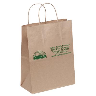 Eco Friendly Bags - Brown Kraft, Small, 1-Color/1-Sided, 5-1/4" W x 8-1/4" H x 3-1/4" D, 250/Pkg