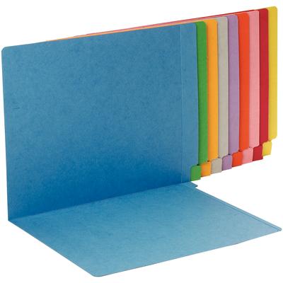 11-pt Color-Coded End-Tab Folder, No Fasteners, Full Tab, 9-1/2" x 12-1/4", Red, 100/Box