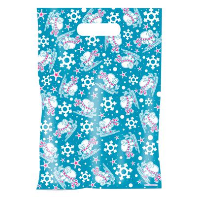 Scatter Print Holiday Supply Bags, 7-1/2" W x 10" H, 100/Pkg - Skiing Tooth