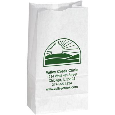 Personalized Paper Supply Bags, White, 4-3/4" W x 8-3/4" H x 3" D, 500/Pkg