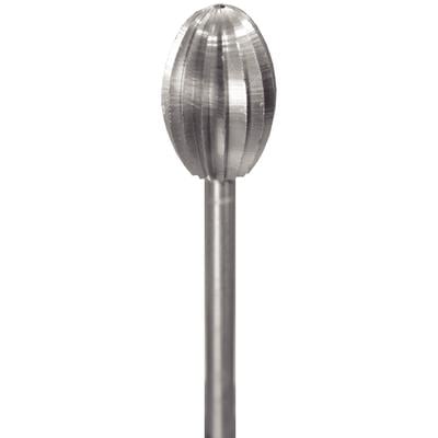 Vul-Crylic Carbide Bur, Size 4 - Egg (Football) Shape, Handpiece (HP), 3/32" (2.35 mm) Shank, 1/Pkg