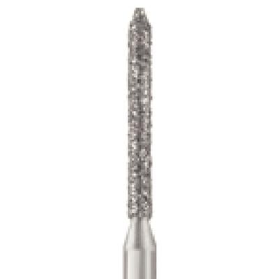 Patterson® Disposable Diamond Bur, FG, Coarse, Green Ring, Cylinder Round End, 1.2 mm Diameter, 10.0 mm Length, 25/Pkg, #886-012C