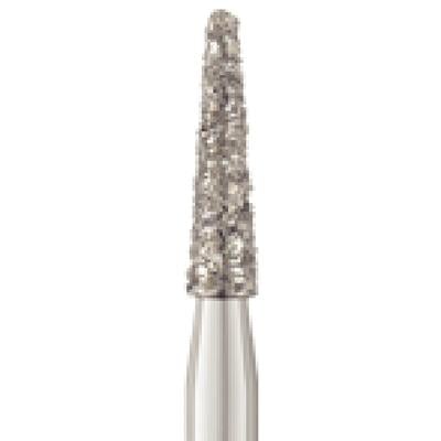 Patterson® Disposable Diamond Bur, FG, Coarse, Green Ring, Round End Taper, 1.6 mm Diameter, 6.0 mm Length, 25/Pkg, #855-016C