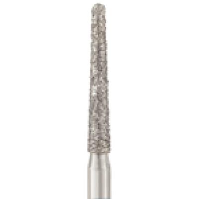 Patterson® Disposable Diamond Bur, FG, Fine Grit, Red Ring, Round End, 1.6 mm Diameter, 10.0 mm Length, 25/Pkg, #850-016F