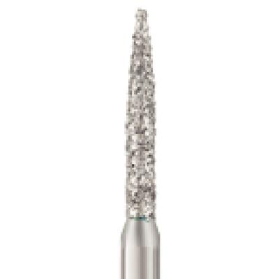 Patterson Disposable Diamond Bur, FG Short Shank, Coarse Grit, Flame Shape, Green Ring, 1.2 mm Diameter, 8.0 mm Length, 25/Pkg, #S862-012C
