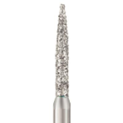 Patterson® Disposable Diamond Bur, FG, Coarse, Green Ring, Flame Shape, 1.2 mm Diameter, 8.0 mm Length, 25/Pkg, #862-012C