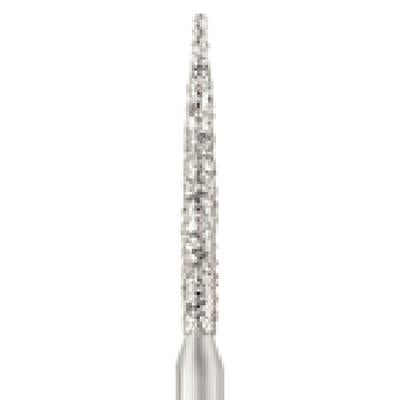 Patterson® Disposable Diamond Bur, FG, Fine Grit, Flame Shape, Red Ring, 1.2 mm Diameter, 10.0 mm Length, 25/Pkg, #863-012F