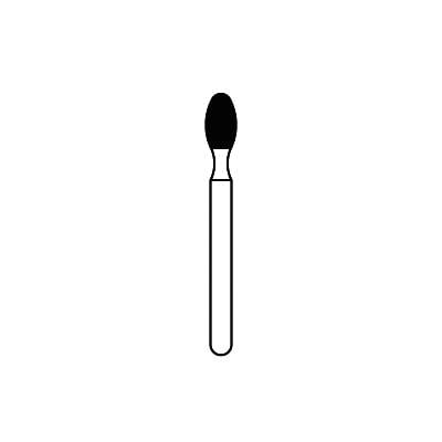 Solo Diamond™ Single-Use Diamond Burs – FG, Fine, Red, Football Point End, #379, 2.3 mm Head Diameter, 4.2 mm Head Length, 25/Pkg