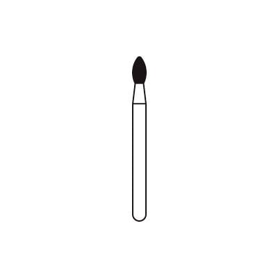 Solo Diamond™ Single-Use Diamond Burs – FG, Fine, Red, Football Point End, #368, 1.6 mm Head Diameter, 3.2 mm Head Length, 25/Pkg