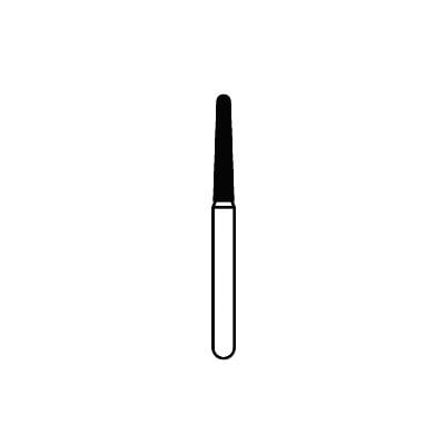 Solo Diamond™ Single-Use Diamond Burs – FG, Fine, Red, Cone Round End, 25/Pkg - # 856, 1.4 mm Major/0.9 mm Minor Diameter, 8.0 mm Head Length