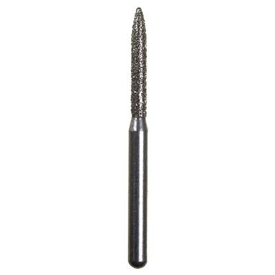Spring Disposable Diamond Bur, Regular FG, Fine Grit, Red Ring, Flame Shape, #862, 1.2 mm Diameter, 8 mm Length, 10/Pkg