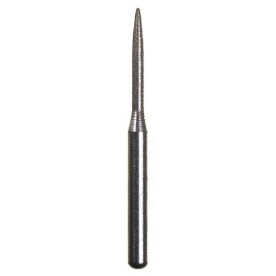 Spring Disposable Diamond Bur, Extra Fine Grit, Flame Shape, #862, 1.2 mm Diameter, 8 mm Length, Friction Grip, Yellow Ring, 10/Pkg