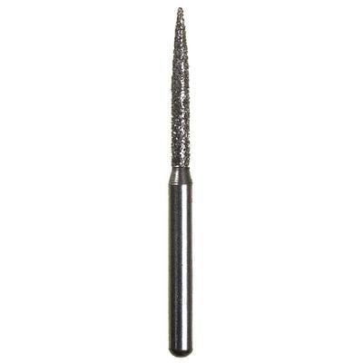 Spring Disposable Diamond Bur, Regular FG, Medium Grit, Flame Shape, Gray Ring, #863, 1.2 mm Diameter, 10 mm Length, 10/Pkg